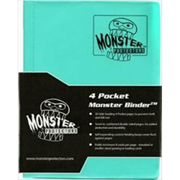 Monster Binders 4PTEA Binder 4 Pocket Monster - Matte Teal MON4PTEA